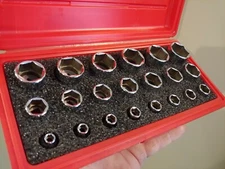 Snapon Tools 3/8 21pc Shallow Metric Socket Set 6-26mm - VINTAGE