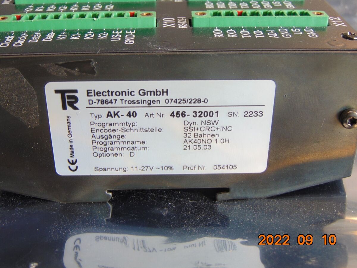 TR ELECTRONIC AK40 APPLICATION MODULE AXIS CASSETTE 456 TR ELECTRONIC AK40 APPLICATION MODULE AXIS CASSETTE 456