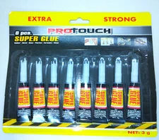 (NEW) Protouch Extra Strong Super Glue, 8 Tubes