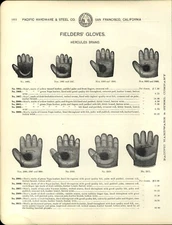 ca 1903 PAPER AD Hercules Brand Crescent Workman Baseball Glove Catchers' Mitt 