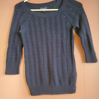 American Eagle Girl's Medium (7/8) Pullover Navy Blue Sweater