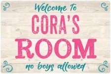 CORA'S Room Kids Bedroom Sign Personalized Metal Sign 108120089083