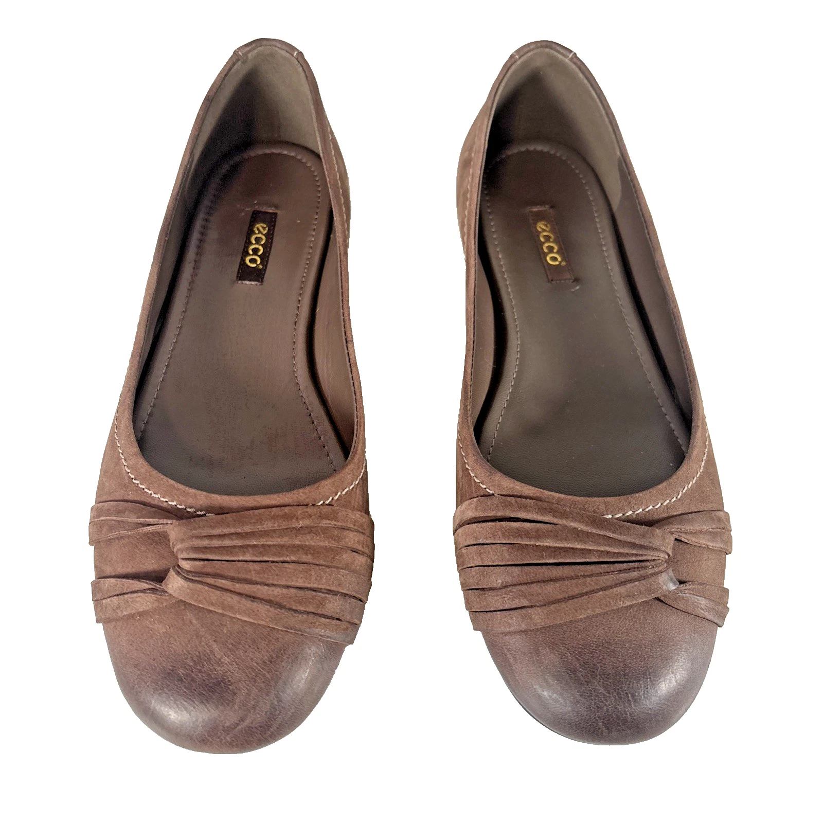 ECCO Ballerine Ballerine Tinta Unita Pelle Marrone Scarpe Slip On Donna Taglia 39 (US 8)