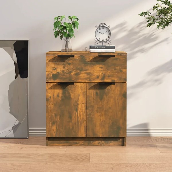 Sideboard RäUchereiche Holzwerkstoff 60X30X70 Cm Wohnzimmer Anrichte-image