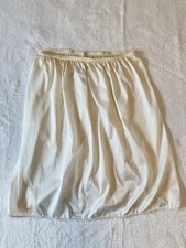 Vintage Bali Women  s Half Skirt Slip Size Med Back Slit Silky Ivory Lace USA