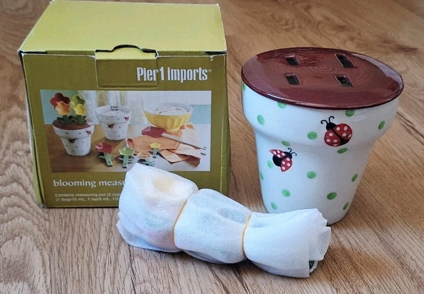 Pier 1 Imports Blooming Measuring Set Ceramic Pot With Lid