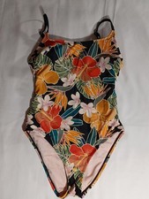 Hurley Swimsuit Womens XS Tropical Floral One Piece Strappy Back Surf Beach