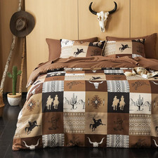 - Western Comforter Set, Southwestern Aztec Country Horse Cowboy Rustic Ranch Pa