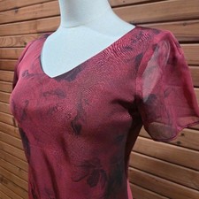 Vintage 90s Womens Size Small Floral Whimsygoth Mini Dress Romantic Soft Goth
