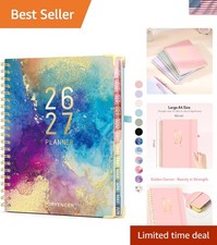 Spiral-Bound 18- Academic Planner 2026-2027 - A4 Size, Elegant Marble