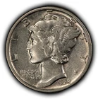 1928-S 10c Mercury Silver Dime - Luster - XF/AU - SKU-Y6651