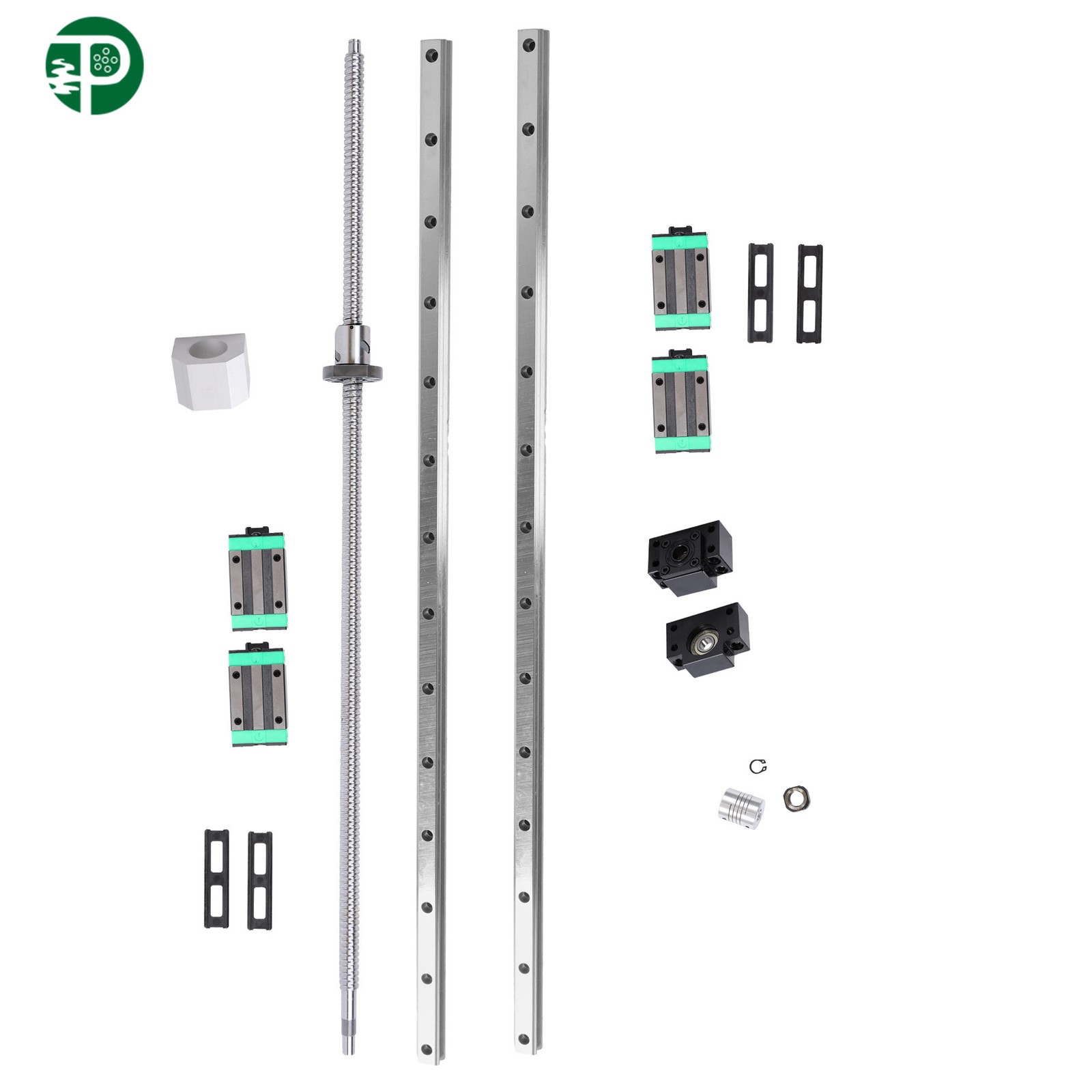 For DIY 2Pcs HGR20 800mm Linear Guide + 1Pc SFU1605 800mm Ball Screw W/ BK/BF12