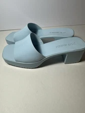 Steve Madden Womens Size 8 Harlin Blue Open Square Toe Slides Heel Sandal Nw/oB