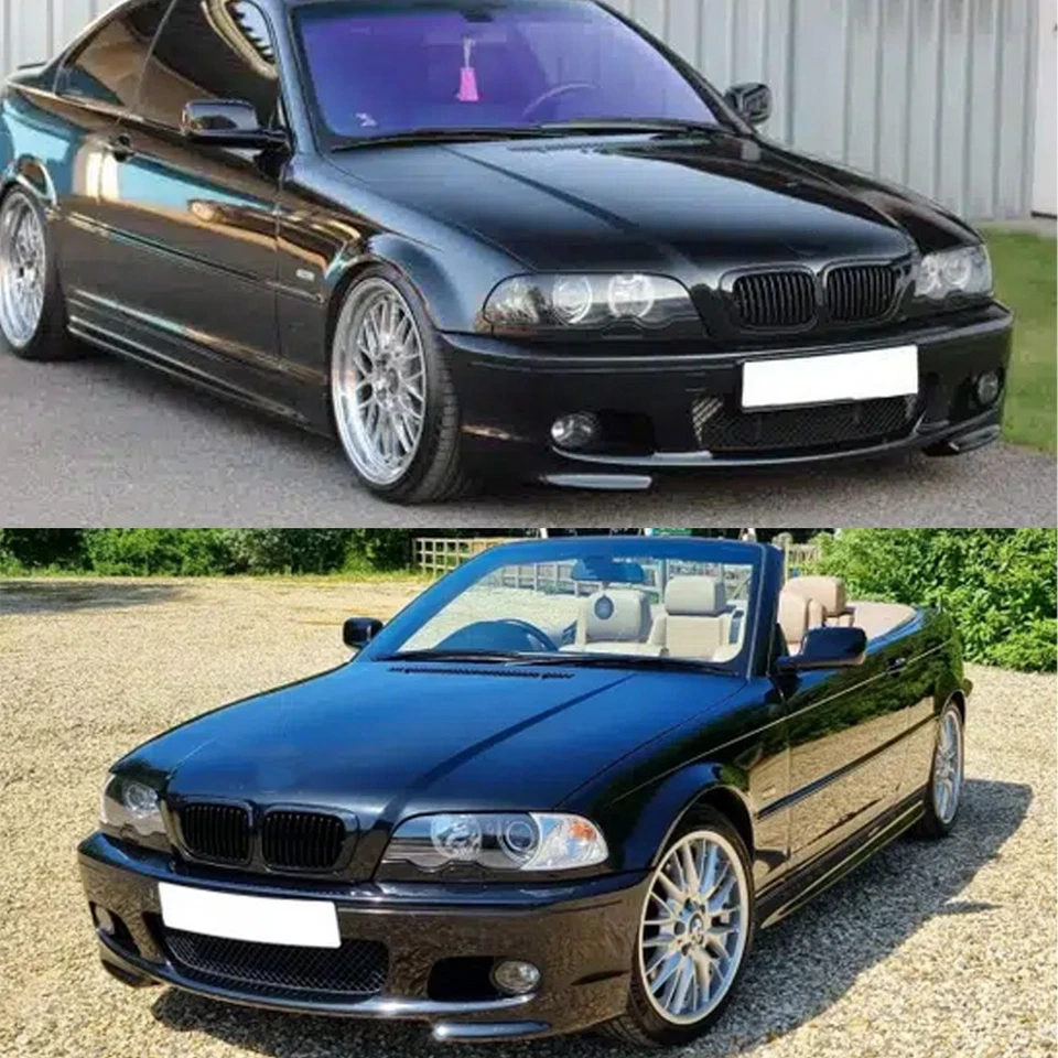 Matte Black For 1999-2002 BMW E46 2D Coupe 325Ci 330Ci Front Kidney Grille Grill Foto 4 de 4