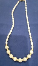 Vintage Freshwater Pearls & Gold Tone Beads Necklace