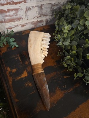Handmade Knife Made From Bufallo Jawbone