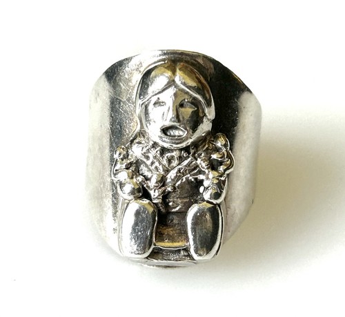 Vintage Sterling Silver Carol Felley Storyteller Ring Size 9
