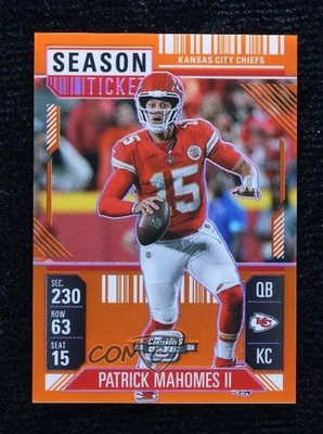 2024 Contenders Optic Season Ticket Orange Prizm 29/75 Patrick Mahomes II 1mc5