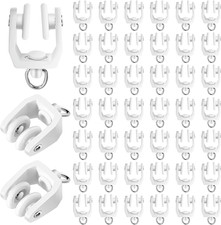 Jetec 50 Pcs Curtain Track Rollers Bulk Ceiling Curtain Track Hooks Flexible Ben