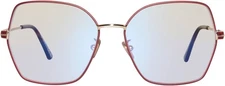 Tom Ford TF5876-B 028 Geometric Burgundy/Gold Optical Eyeglasses 56-16-140