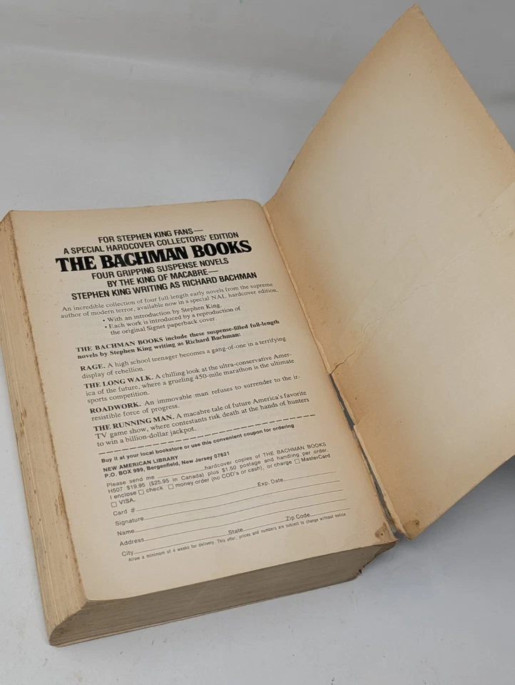 The Bachman Books Stephen King 1985 1st Print Plume Omnibus Trade Paperback - Image 4 of 4