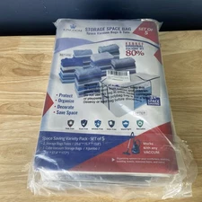 Kingdom Home Set Of 5 Space Saving Variety Storage Bag New