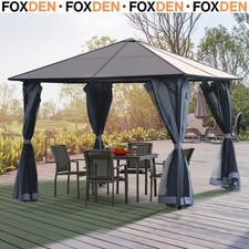 3m Polycarbonate Hardtop Gazebo with Sides Curtains Aluminium Frame Party Tent