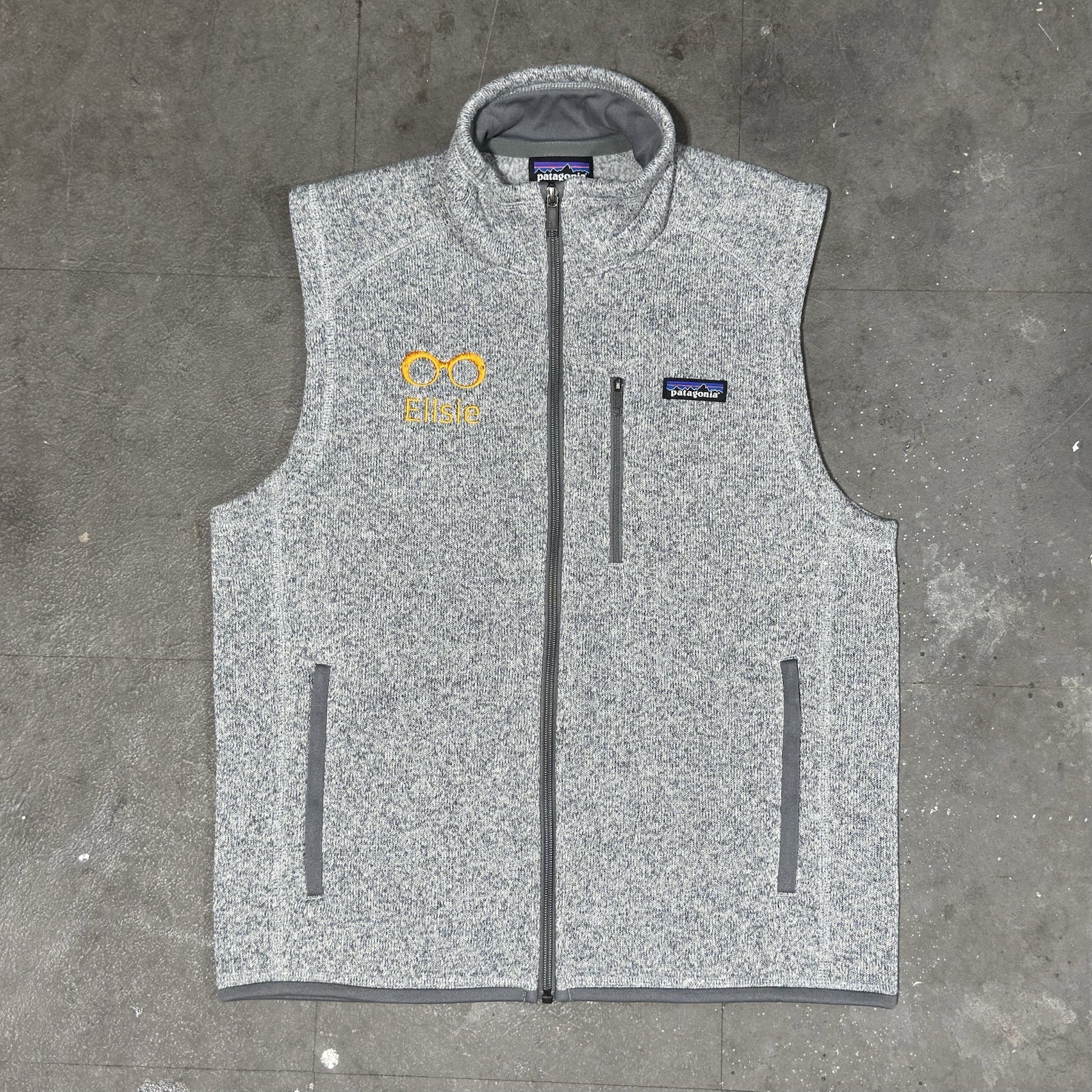 Patagonia Better Sweater Full Zip Vest Men's Size Medium Heather Gray Logo* EUC