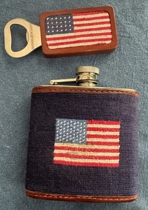 Smathers and Branson American Flag Flask And Bottle Opener