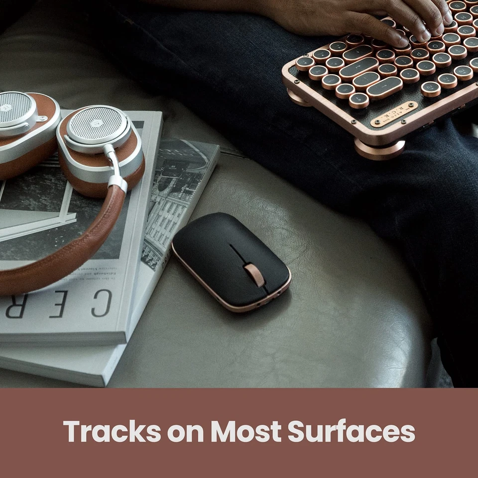 Bluetooth RM-RCM-L-03 Retro Classic Mouse (Artisan), Black and Gold - Image 2 of 2