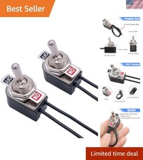 2pcs Toggle Switch SPST 2 Position Latching ON/Off 6A AC 125V /10A DC 12V Tog...