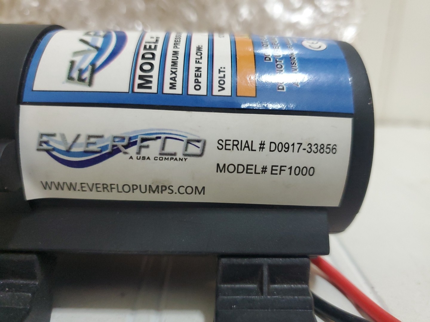 New EVERFLO 1.0 GPM, 12V, Max 40 PSI Diaphragm Pump EF1000, EF1000-BOX EF1000BOX