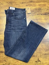 TK Axel Mens Jeans Size 34X32 Slim Boot Cut Dark Wash Blue Stretch Denim NWT