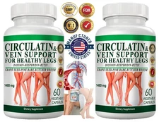 Diosmin 120 caps Ultra Pure Vein Health Circulation Beautiful Legs 1600 mg 2 bot