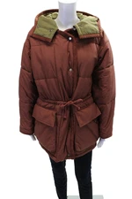 Etoile Isabel Marant Womens Cotton Drawstring Waist Pocketed Jacket Red Size 34