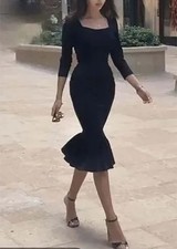 SALE Vin. GORGEOUS! DOLCE GABBANA ITALY Black dress size 42-44