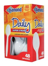 Diamond Visions 4142600114 White Plastic Heavy Duty Cutlery Spoon Pack of 12 