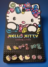 Hello Kitty Earrings 6 Pair Pack Stud Earring Set 2012 Loungefly New Peirce