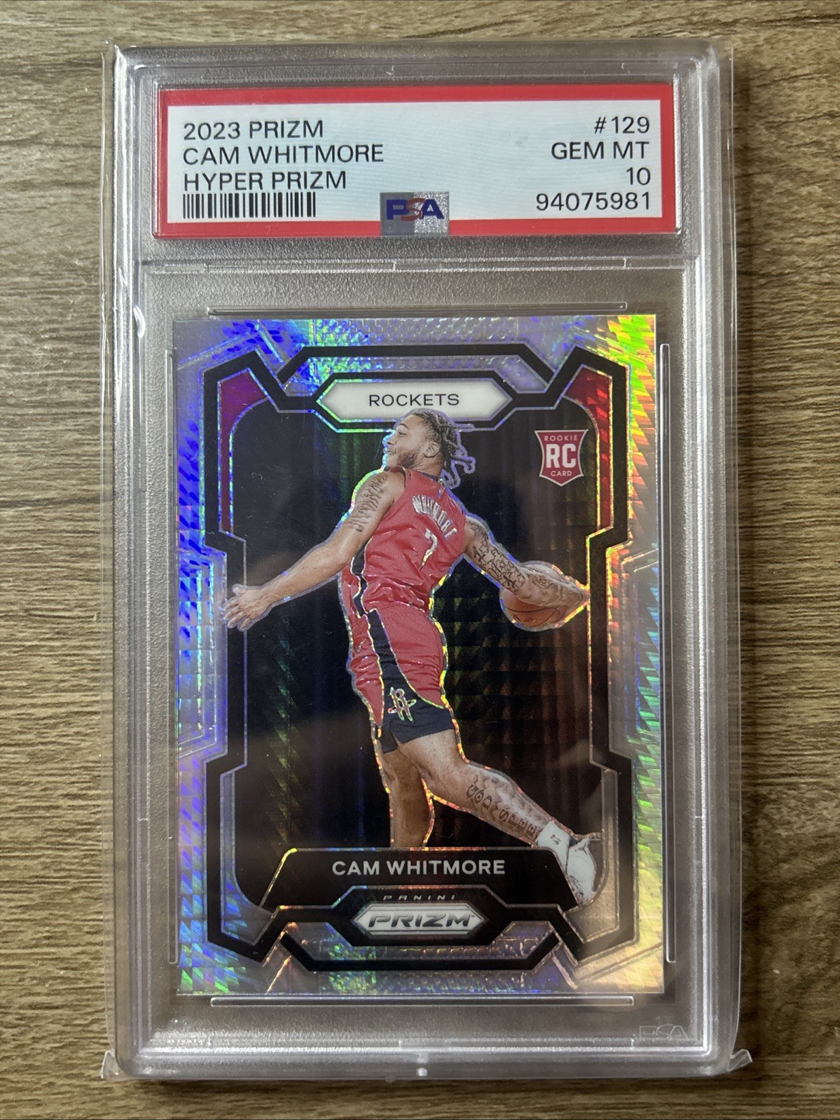 2023 Panini Prizm #129 Cam Whitmore Hyper Prizm PSA 10 💎 RC Rookie Wizards