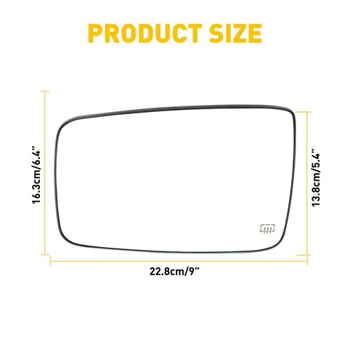 New Mirror Glass For 2011-2022 Ram 1500 2011-2018 Ram 2500 Driver Side Heated - Bild 16 von 16