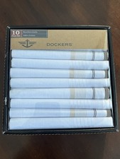 Dockers Men's Tan  White Handkerchiefs, set of 10 - NEW/NOS/NIB