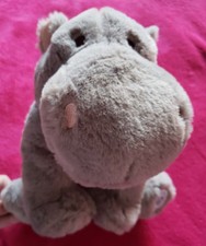 FAO SCHWARZ Plush Gray Hippo Stuffed Animal, 9" x 16"