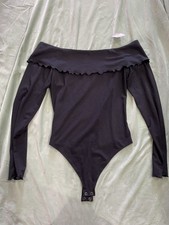 American Eagle Black Off The Shoulder Bodysuit Size M