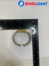 JOAN RIVERS CLASSICS COSTUME JEWELRY TWO-TONE WHITE STONE 7.50 INCH WATCH #GD925