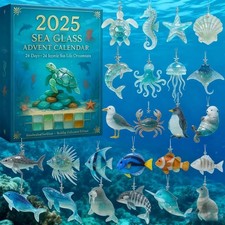 Sea Glass Marine Life Advent Calendar 24 Days Ocean Christmas Countdown Calendar