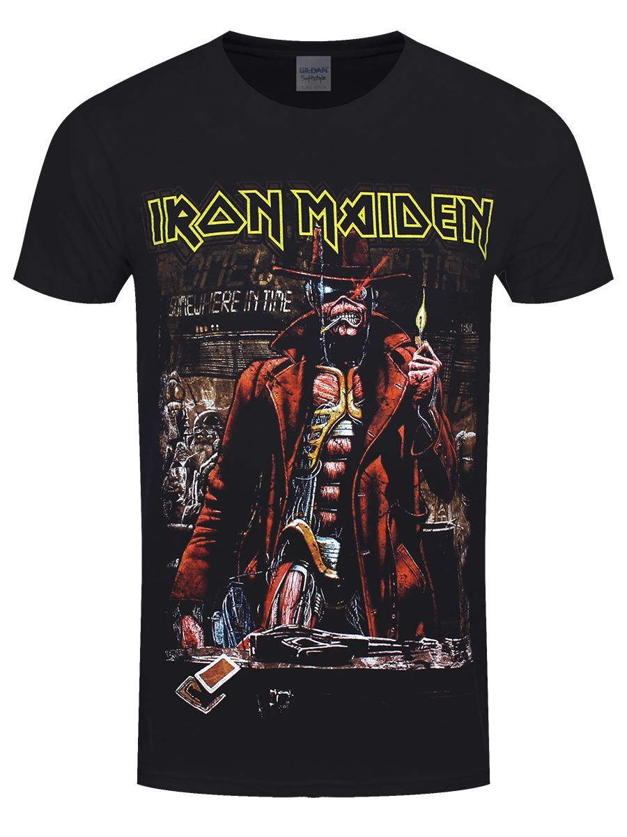 Iron Maiden Stranger Sepia schwarzes Herren-T-Shirt