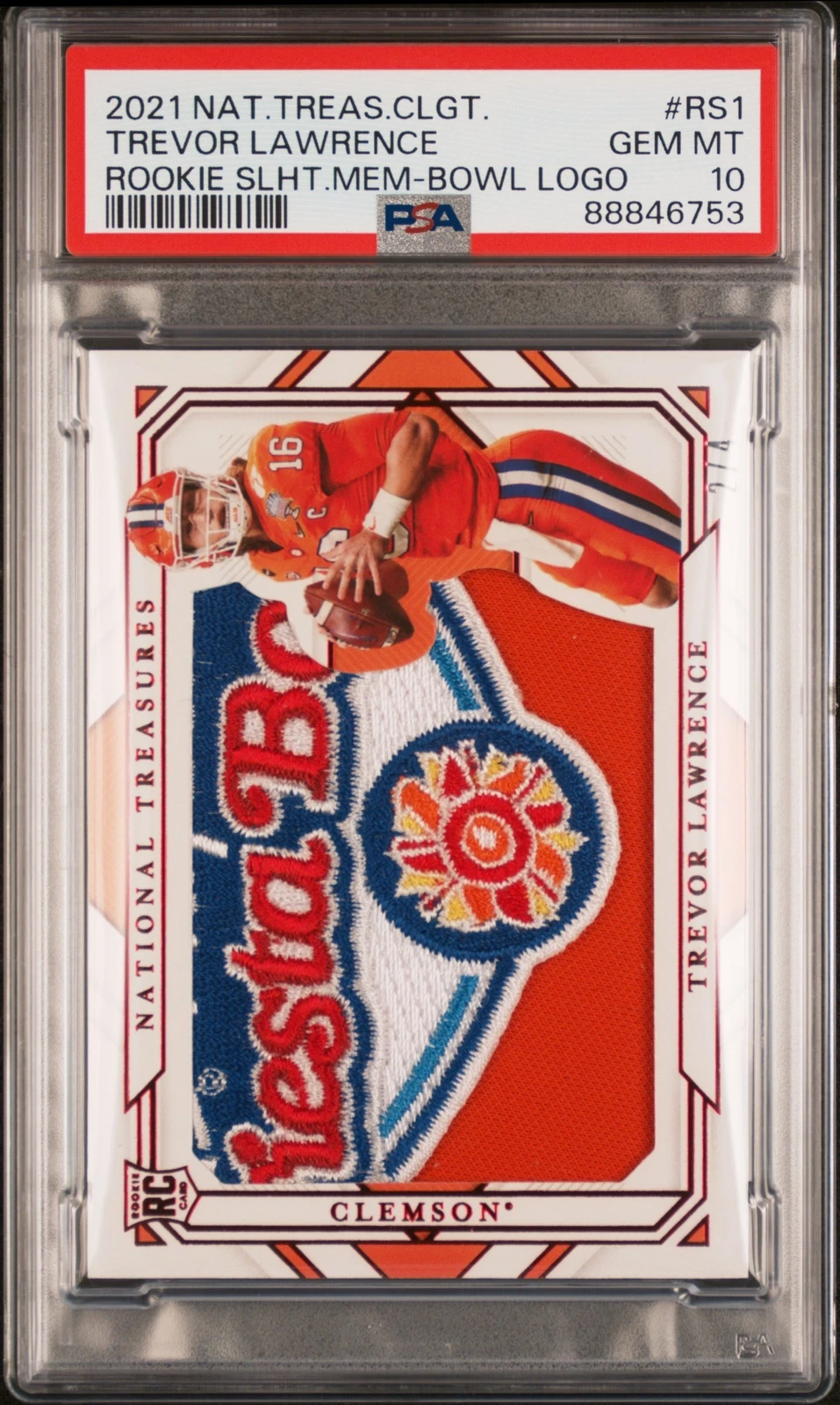 Trevor Lawrence Panini National Treasures Collegiate Rookie Silhouettes Memorabilia #RS1 Bowl Logo