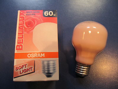  OSRAM BELLALUX SOFT LIGHT ROSE Bella T60 230V E27 60W MADE IN FRANCE