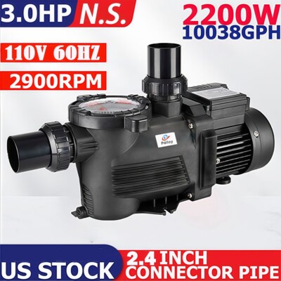 3.0HP Pool Pump with Strainer Basket, Pool Pump In/Ground Swimming Pool Pump