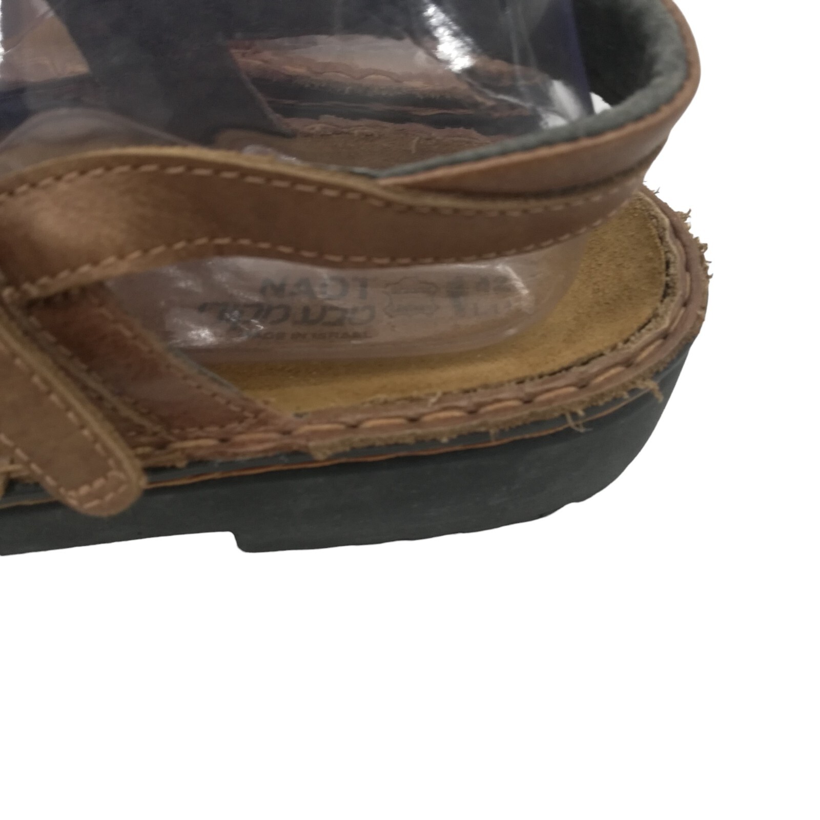 APL Sandali alla caviglia Naot Rosemary beige in pelle con gancio e passante taglia 42 US 11 marroni